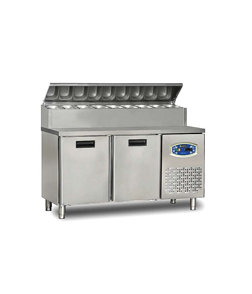 22TBF2S-PA70 2 Kapılı Tezgah Altı Kısa Pizza Hazırlık Buzdolabı