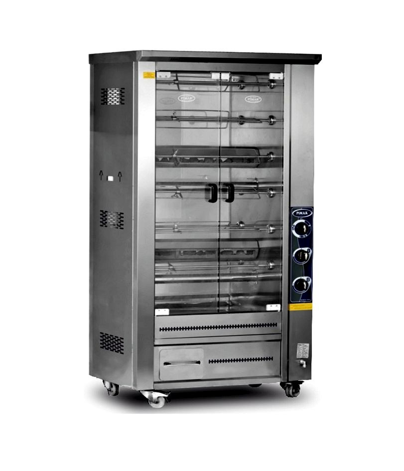 PI3/M010B Gazlı Çift Vitrinli Lavtaşlı Piliç Makinesi