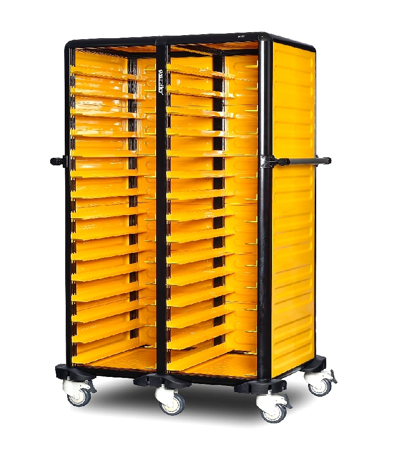 G.ST.150.D.3 İkili Servis Tepsi Arabası 150 (2 Yanı Kapalı+Arka Kapalı)