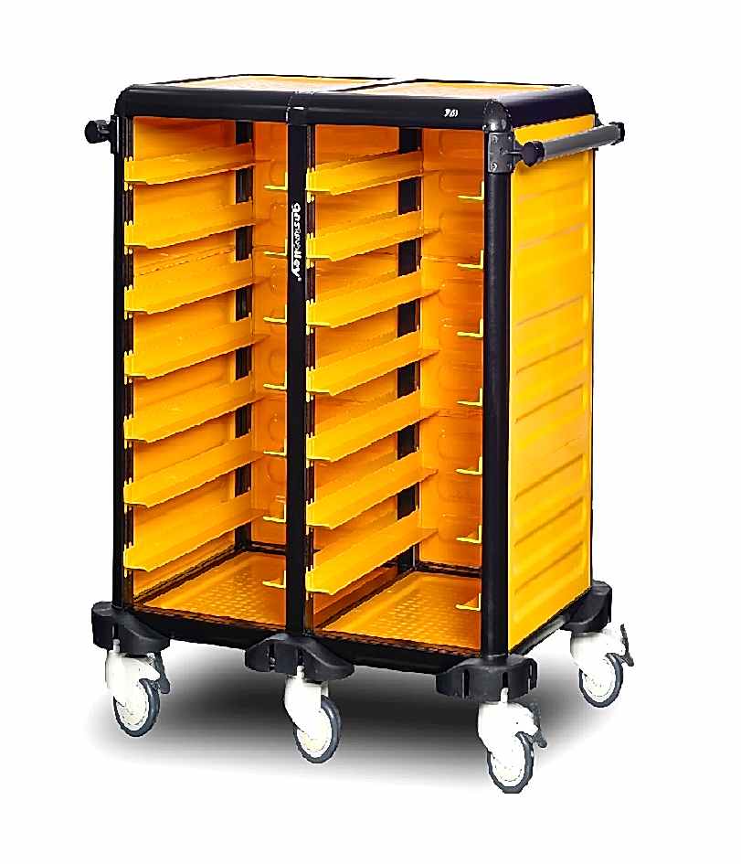 G.ST.75.D.3 İkili Servis Tepsi Arabası 75 (2 Yanı Kapalı+Arka Kapalı)